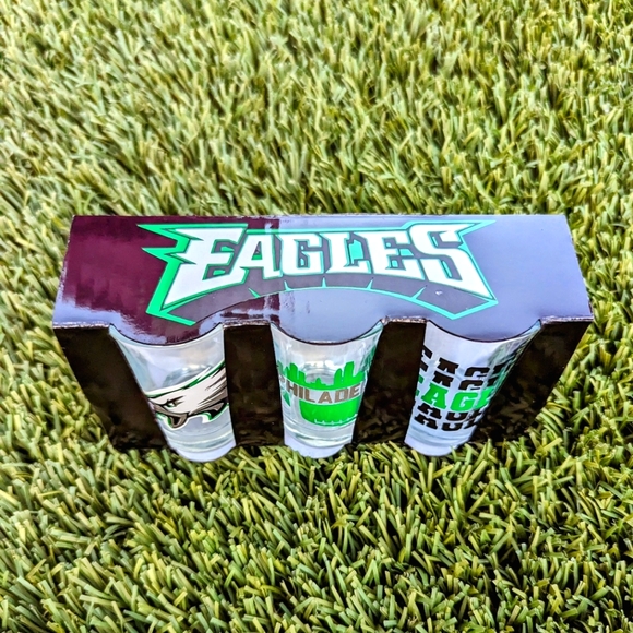 NEW 3pc Custom Philadelphia Eagles Shot Glass Set - Picture 3 of 7